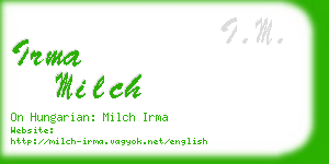 irma milch business card
